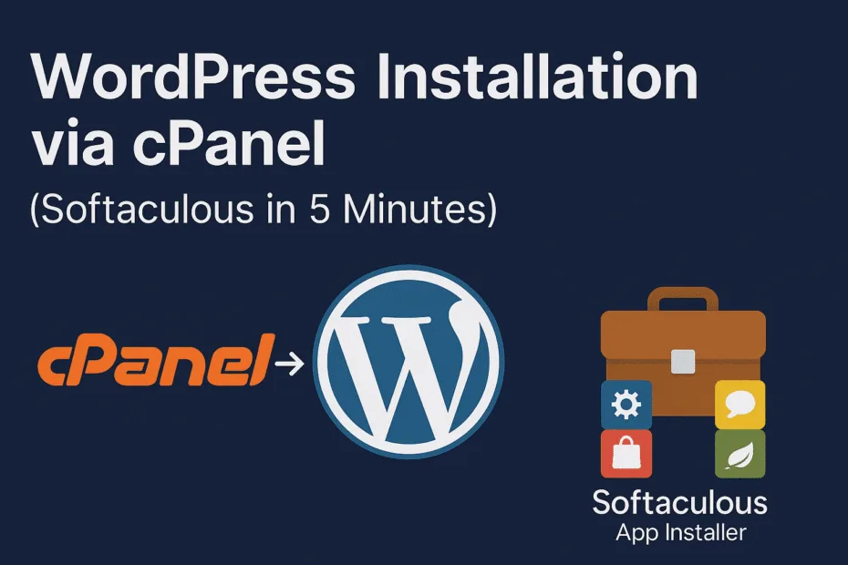 WordPress installation via Softaculous in cPanel dashboard